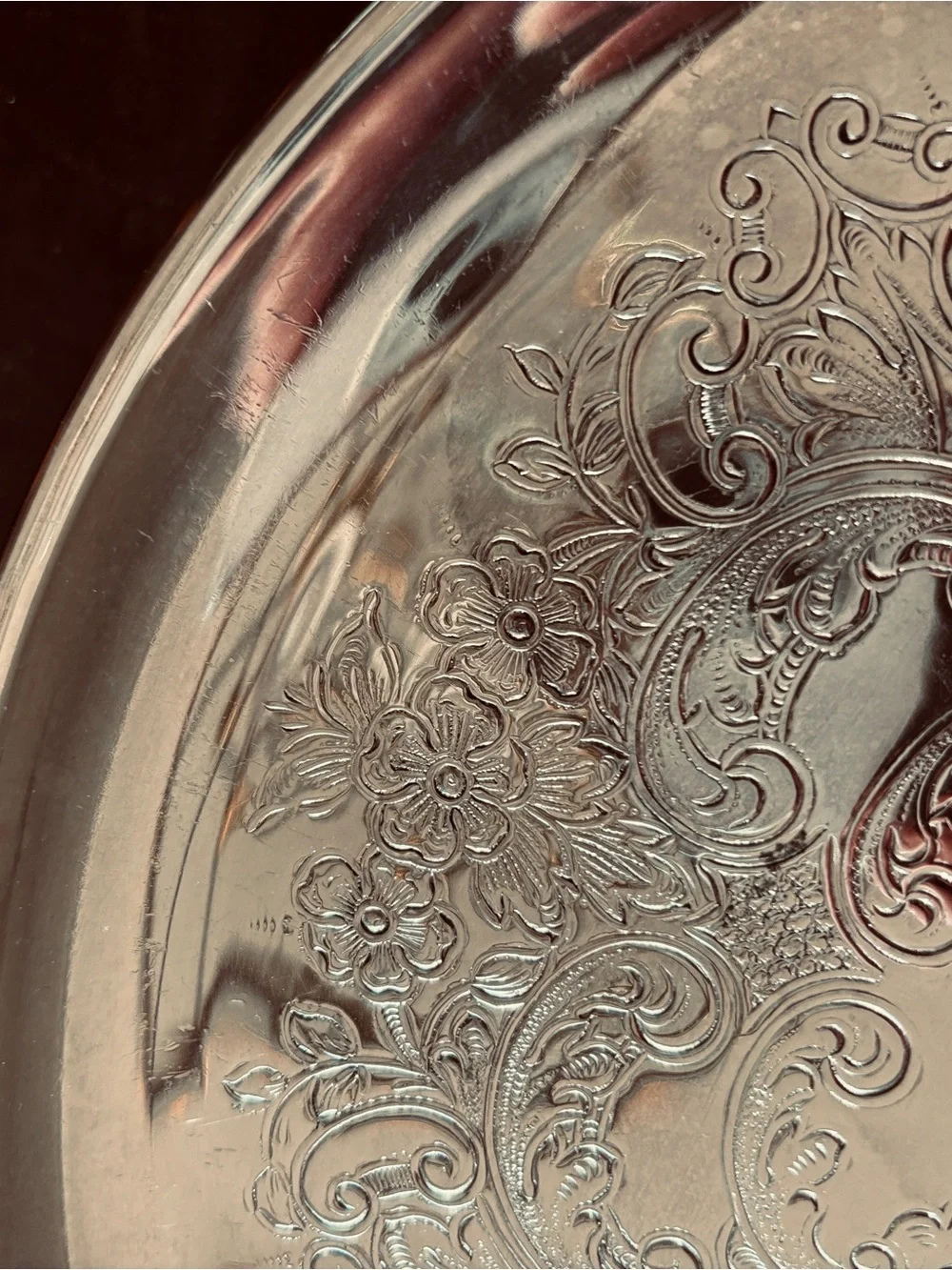 VTG Ornate Silver Plated Pedestal Serving Lazy Susan